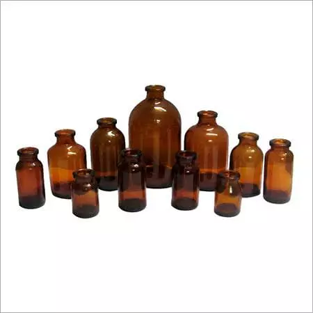 Assorted amber glass bottles of varying sizes